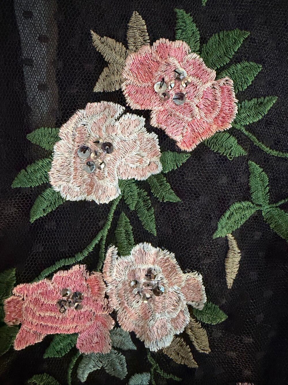 Topshop embroidered mesh top - Picture 3 of 8